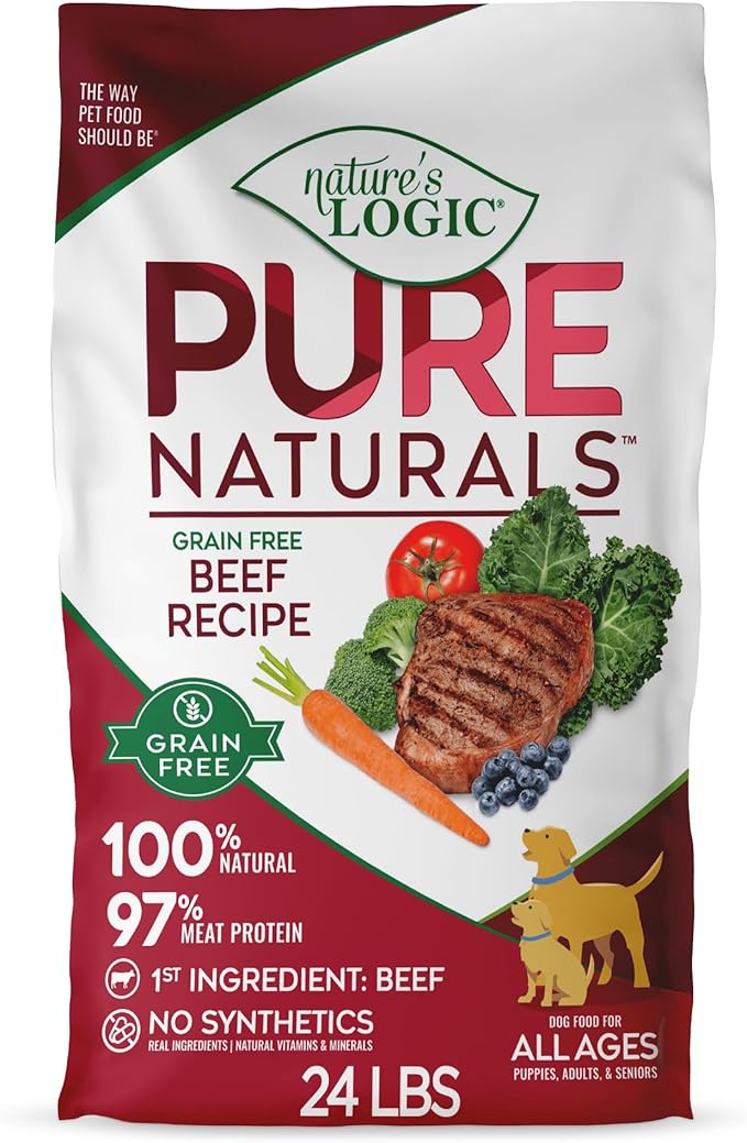 Nature’s Logic Pure Naturals™ 100% Natural Grain-Free Beef Recipe Synthetic-Free Dry Dog Food, 24 lbs
