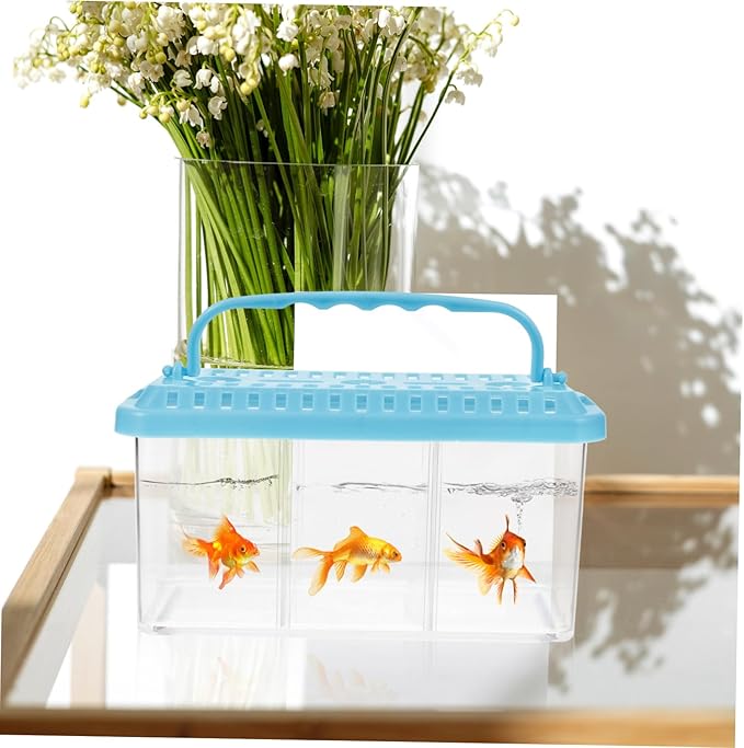 Removable 3-Compartment Fish Breeding Box Aquarium Divider Tank for Betta and Shrimp Multi-Functional Small Fish Isolation Container