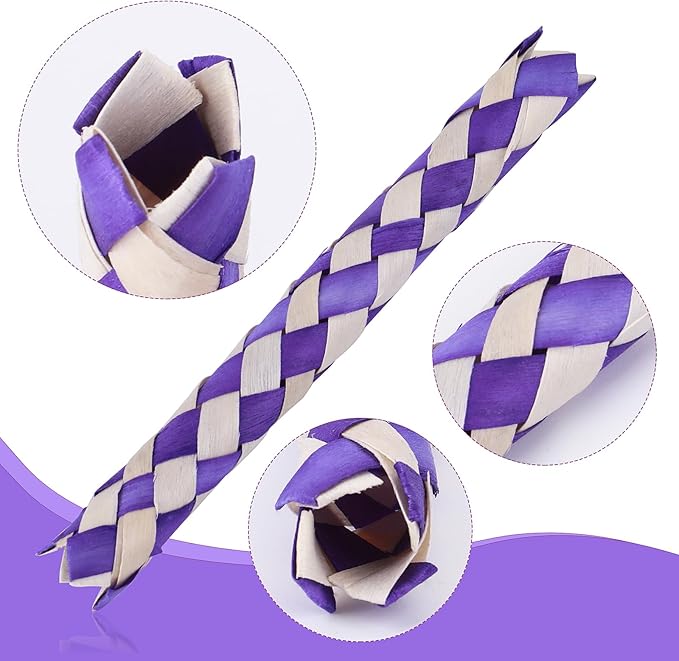 24 Pieces Chinese Finger Trap Pet Bird Chew Toy Classic Bamboo Finger Trap Birds Foraging Toy Adult Birthday Party Favors Goodie Bag Stuffers