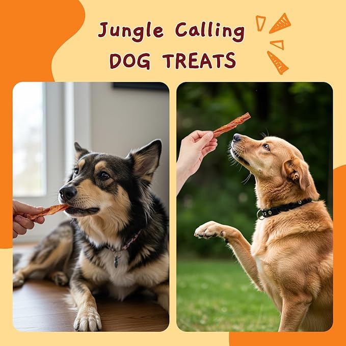 Jungle Calling Beef Collagen Sticks, Long Lasting Dog Chews, Chicken Wrapped Treats, Rawhide Alternative for Small Medium Large Dogs, Dental Health, Beef Lung Flavored Bones,14.1 oz, About 22 Sticks