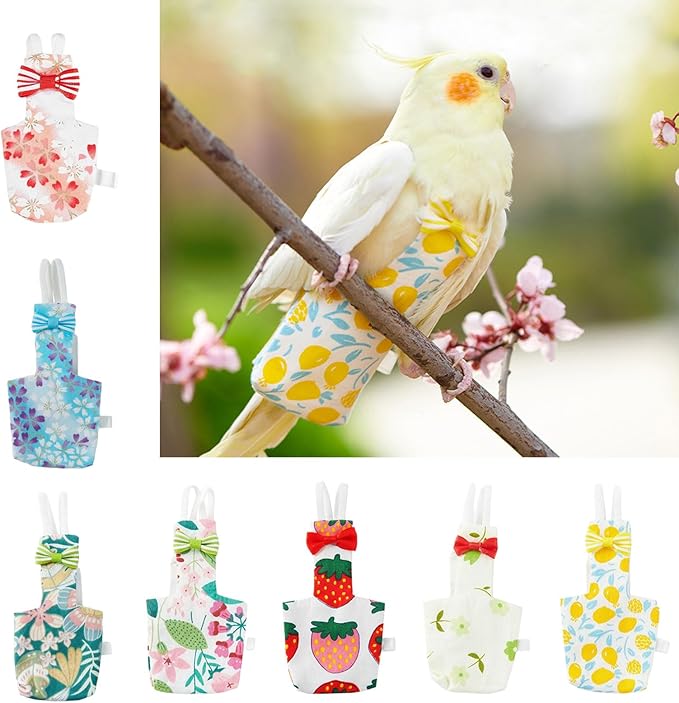 Reusable Bird Diaper Washable Flight Suit for Parrot Adjust Parrot Diaper Costume Fly Training Suit for Cockatoos