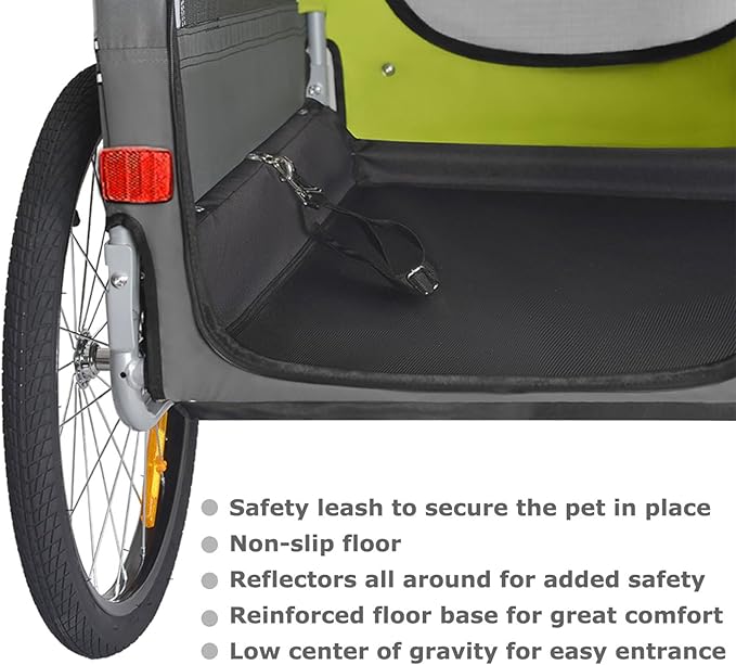 Tiggo Veelar Sports Pets Large Dog Bike Trailer & Stroller for Medium,Large Dog or Multiple Small Dogs, Pet Stroller for Dogs Up to 78 lbs, Parking Brakes, Low Center of Gravity