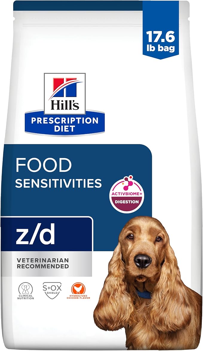 Hill's Prescription Diet z/d Skin/Food Sensitivities Hydrolyzed Dry Dog Food, Veterinary Diet, 17.6 lb. Bag