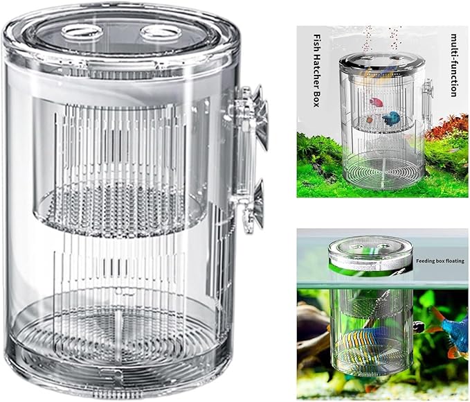 Aquarium Breeder Box for Fishtank Breeding Incubator Small Fish Hatchery Fish Spawning Box Separation Tanks