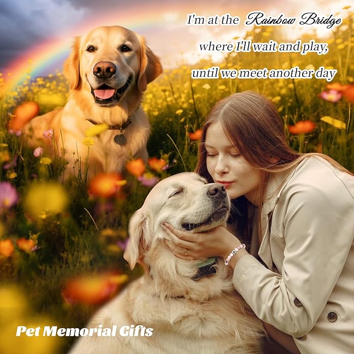 Dog Memorial Gifts for Loss of Dog, Pet Memorial Gift for Dogs, Bracelet for Women Men Who Loss of Beloved Dogs Cat Furry Friend