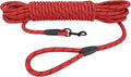 Long Dog Leash for Training 20Ft-Reflective Nylon Rope with Swivel Hook-Recall Agility Lead for Large Small Medium Dogs Outside Walking Hiking-Red Diam 1/2"