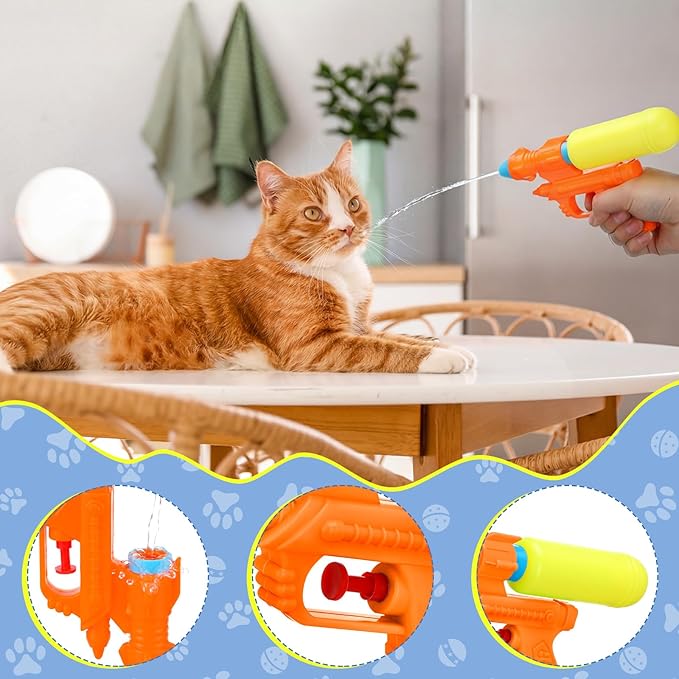 Geelin 2 Pack Squirt Spray for Cats Dogs Training Squirt for Cats Deterrent Water Spray Pistols for Dogs Pets Training(Cute Style,Bright Colors)
