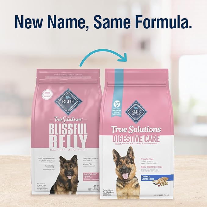 Blue Buffalo True Solutions Digestive Care Natural Dry Dog Food for Adult Dogs, Chicken, 24-lb. Bag
