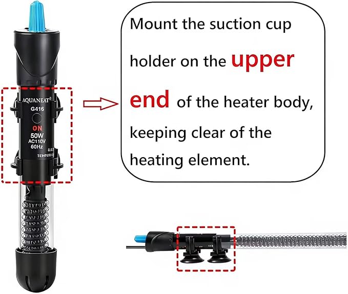 AQUANEAT Aquarium Heater, 200W Fish Tank Heater, Adjustable Submersible Water Thermostat with Thermometer