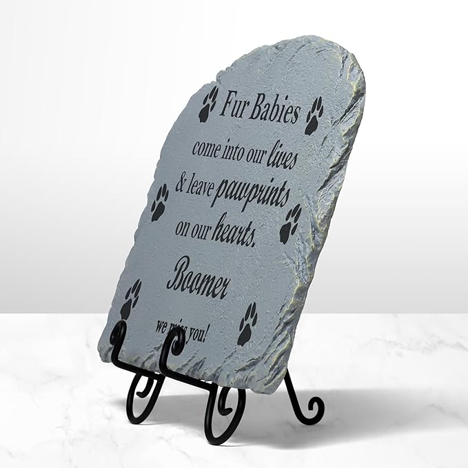 Let's Make Memories Personalized Pet Memorial Marker - Dog - Resin Sympathy Garden Stone