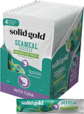 Solid Gold SeaMeal Squeeze Tuna Lickable Cat Treats with Seaweed for Skin & Coat - Wet Cat Treats with Digestive & Immune Health Support - Natural, Holistic, Grain Free (48 Squeezes)