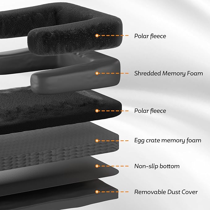 Foldable Human Dog Bed,Orthopedic Memory Foam Human Sized Dog Bed,2 in 1 Calming Human Size with Egg Foam Supportive Mat and Waterproof Liner,Storage Pocket (75”x45”x10”)
