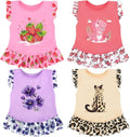 XPUDAC 4 Pack Dog Dresses Cute Printed Puppy Clothes for Small Dogs Girl Chihuahua Doggie Outfits Tank Top Vest Dresses Cat Apparel，Small(Chest-15.6")