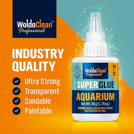 WoldoClean Aquarium Super Glue for mosses and Plants - for Freshwater and Saltwater Aquariums 50g
