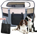 Dog Playpen,Pet Playpen,Foldable Puppy Cat Playpen, Dog Playpen for Indoor Dogs Enclosed, Outdoor Travel Camping Use, Dog Kennel Tent Crate for Rabbit Small Animals with Carrying Case (Grey, L)