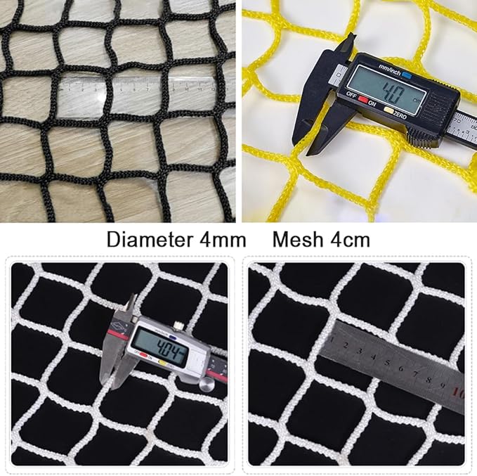 Store Partition Net In Black Knotless Polyester,Scenic Area Fall Protection Nets Mesh Hammock,Balcony Stairs Safety Protective Netting,Kids Playground Fence R(Size:2M×9M(6.5FT×29.5FT),Color:Black)