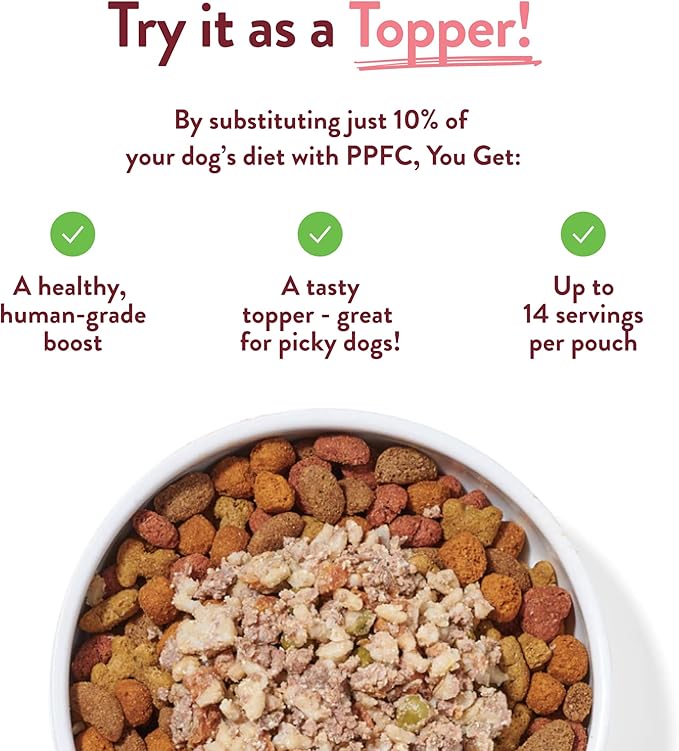Portland Pet Food Company Fresh Dog Food Pouches Human-Grade Toppers Wet Pet Meal & Mix-Ins - Gluten-Free Limited Ingredient Wally’s Salmon N’ Rice - Large & Small Breed, Puppy to Senior - 8 Pack
