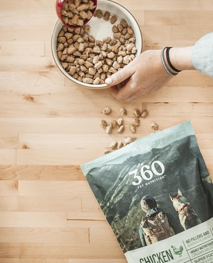 360 Pet Nutrition Freeze-Dried Raw Dog Food – Chicken Recipe with Liver & Organs, High Protein, Omega-3s, Fruits, Veggies & Superfoods, Grain-Free, No Filler 2 x 48 oz Made in USA