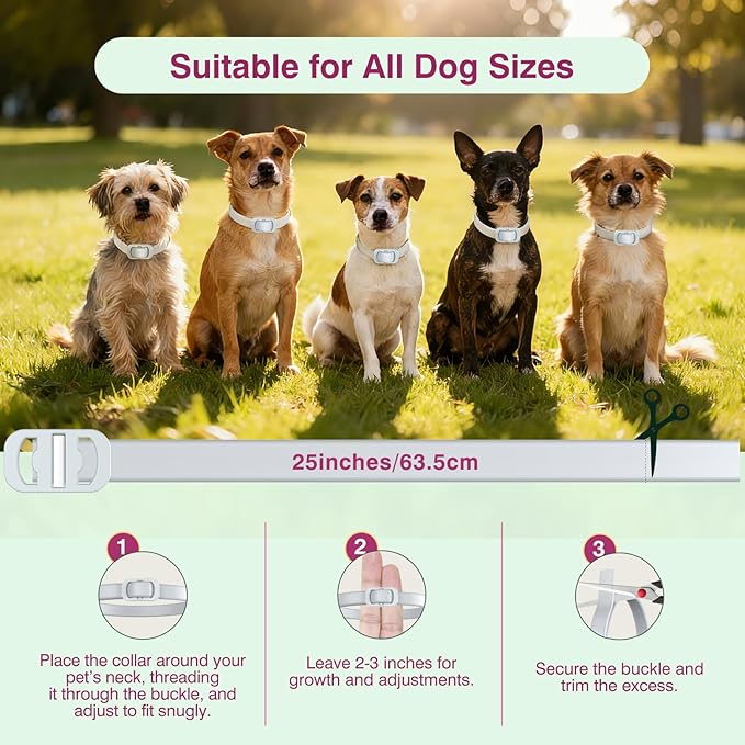 Natural Flea and Tick Collar for Dogs - 4 Pack, Waterproof, Adjustable Size for Small Medium and Large Dog