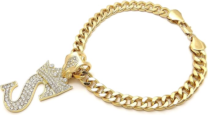 Initial Letter Cuban Chain Dog Chain Pet Chain Pet, Cat, Puppy Necklace (S, 20")