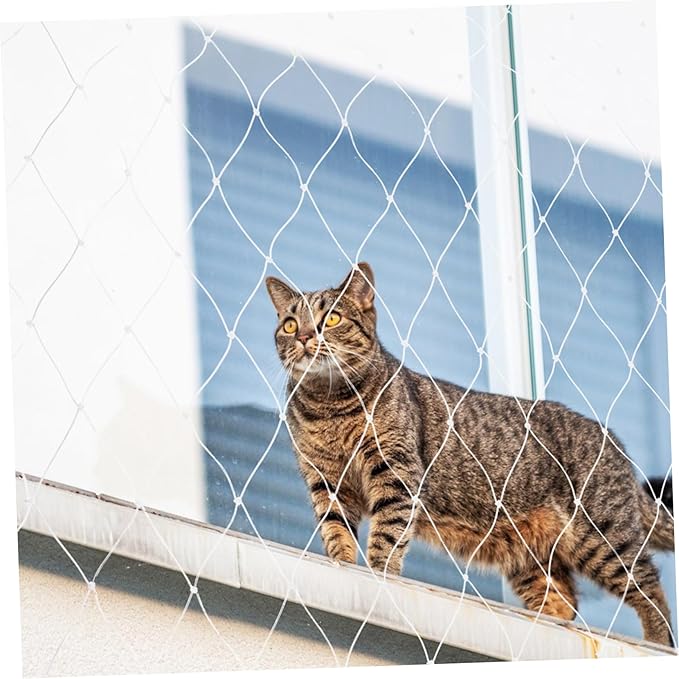 MERRYHAPY 1 Set Cat Safety Net for Balcony Windows Durable Pet Netting for Fall Protection Scratch Resistant for Cats and Pets