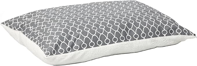 Quiet Time Teflon Gray Pillow Dog Bed 36x27, 27 x 36, Medium Dog Breed, Gray Geometric Pattern