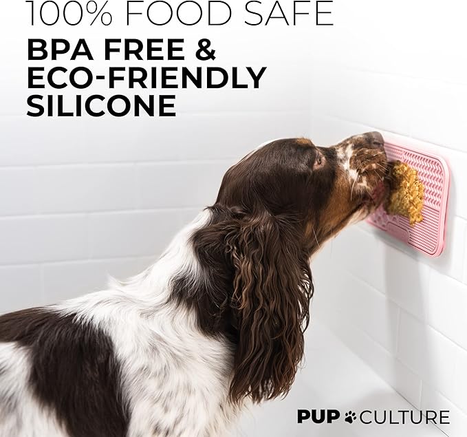 Pup Culture Dog Lick Mat for Dogs, Feeding Pad for Anxious Pets Plus 4 Different Puzzles for Mental Stimulation for Dogs - Supports Mental, Dental, and Digestive Health, Bite Resistant and Heavy Duty