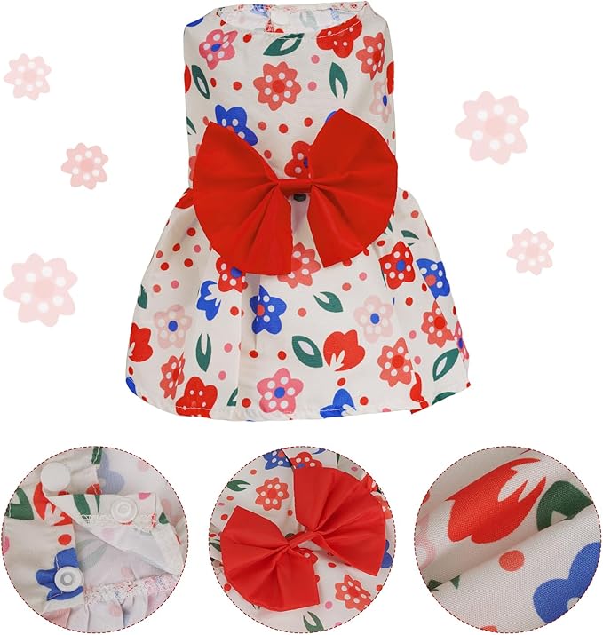 choyaxo Floral Dog Dress Cute Dog Skirt Pet Dress Summer Pet Clothes for Puppy Small Cats
