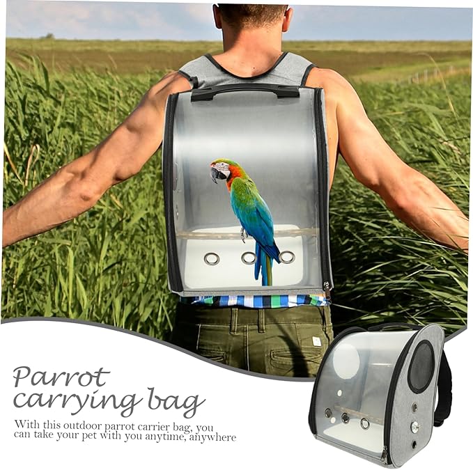 Outdoor Parrot Bag Birdcage Backpack with Comfort Straps Pet Bird Travel Cage Portable Bird Carrier