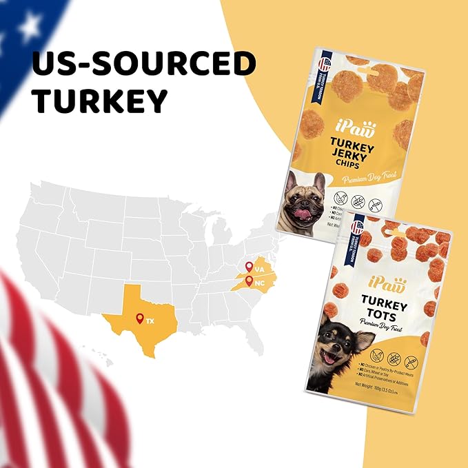iPaw 5 Stock-Up Combo Turkey Tots Dog Treats for Puppy Training, All Natural Human Grade Dog Treat, US Sourced Raw Material, Hypoallergenic, Easy to Digest (Turkey Tots), 5 Packs