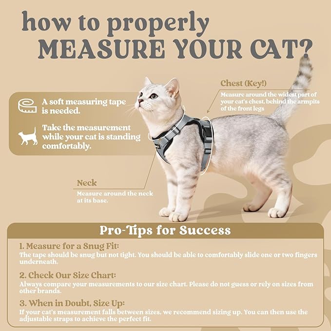 rabbitgoo Cat Harness and Leash for Walking, Escape Proof Soft Adjustable Vest Harnesses for Cats, Easy Control Breathable Reflective Strips Jacket, Grey, XXS