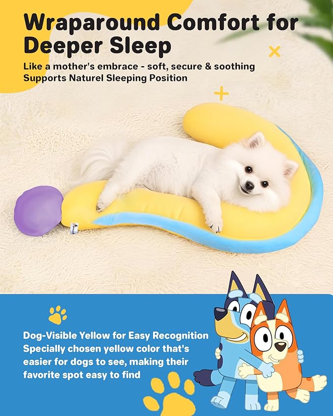 Dog Calming Pillow – Soft Plush Cat Body Pillows for Small/Medium/Large Dogs, Cozy Cotton-Filled Dog Neck Pillow, Cute Design for Rest and Relaxation