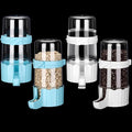 Weewooday 4 Pieces Automatic Bird Feeder Cage Water Dispenser Bird Water Feeder Hamster Cage Waterer Accessory Drinker Bottle for Hamster Parrot(Cute Style,Blue, White,490 ml)