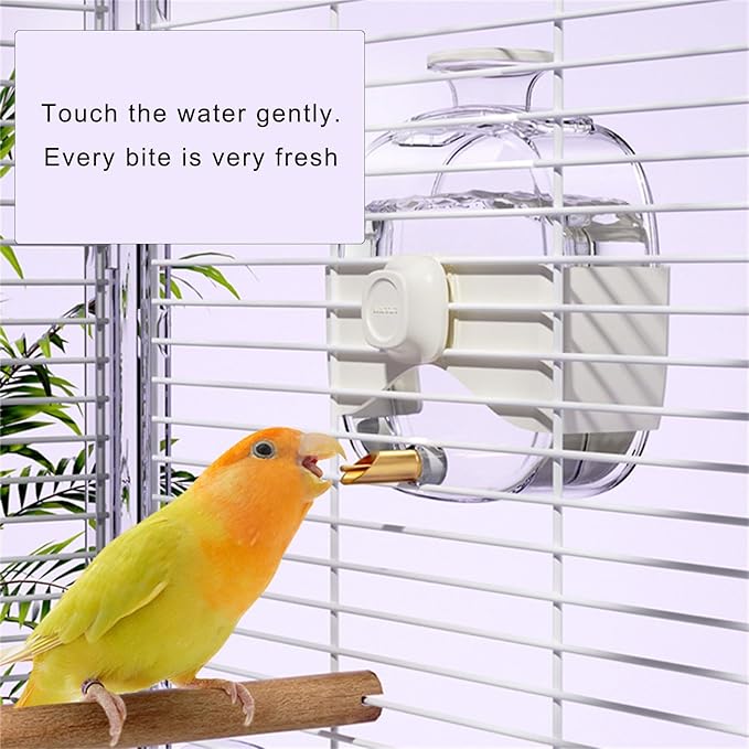 Automatic Bird Water Feeders 15.2Oz Easy Installation Drinking Botte for Parakeets Cockatiel Finches Watering Supply