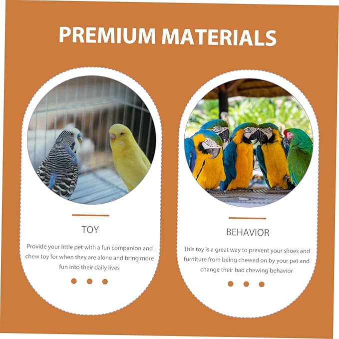 Totority Natural Fruit Material Parrot Beak Fruit Decor Bird Chew Toy Parrot Toys Treats for Cage