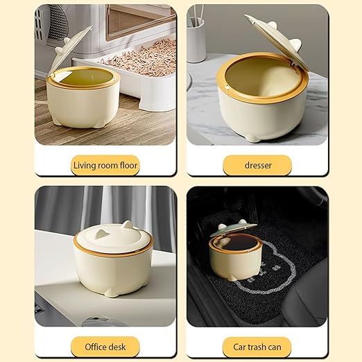 Indoor Cats Litter Trash Can with Enclosed Structure Press Type Lid for Effective Management and Convenience Pet Waste Container