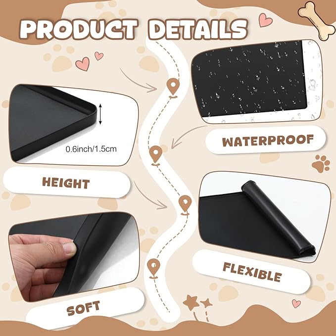 Dunzy 50" x 30" Silicone Pee Pad Holder Tray Extra Large Puppy Pee Pad Holder, Raised Edges, Non Slip Leak-Proof Urine Potty Tray for Indoor Flooring Protection Training