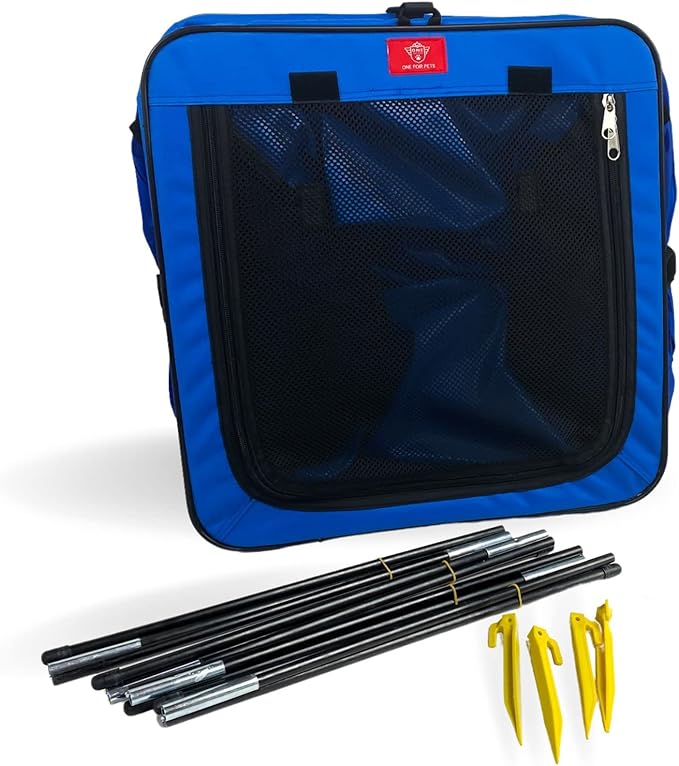 One for Pets The Indoor/Outdoor Cat Enclosure, Cat Playpen - Blue, 48" x 18" x 18" (2170-Blue)