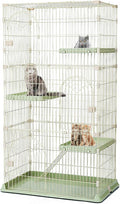Hamiledyi Large Cat Cage 52 Inch Detachable Kennel with 3 Platforms and 1 Ramp Ladders Green Pet Playpen with 3 Doors Indoor Cat Enclosure for Small and Medium Animals