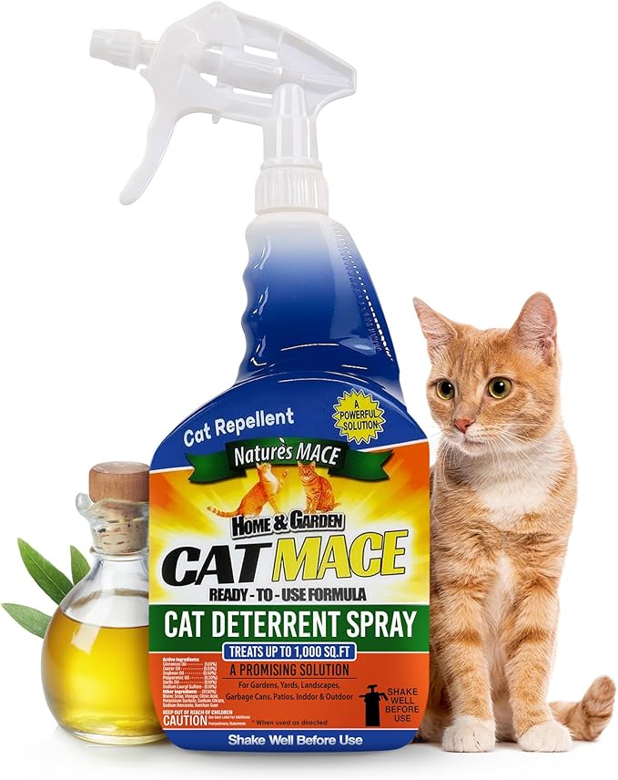 Nature's Mace Cat Repellent - 40 oz Ready-to-Use Deterrent Spray & 2.5 lb Granular Formula - Keeps Cats Away from Yards, Gardens, Plants, Homes - Indoor & Outdoor Spaces - Scratching, Marking, Digging