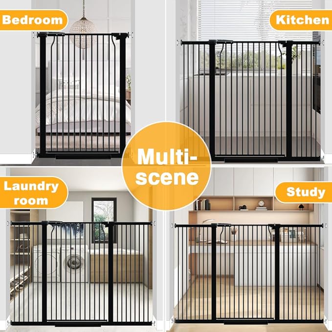 40.5" Tall Baby Gate 63-65.7" Wide No Drilling Tall Pet Gate Cat Gate Extra Wide Baby Gate Safety,Extra Narrow Auto-Close for Indoor Stairs, Doorways, and Kitchen