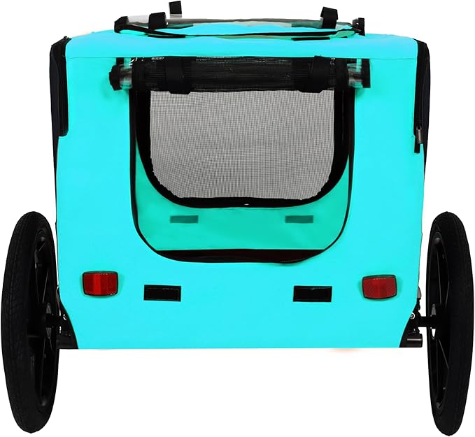 Heavy Duty Dog Bike Trailer with 16" All-Terrain Wheels & Universal Hitch, Foldable Pet/Cargo Carrier for Bicycles, Camping, Hiking