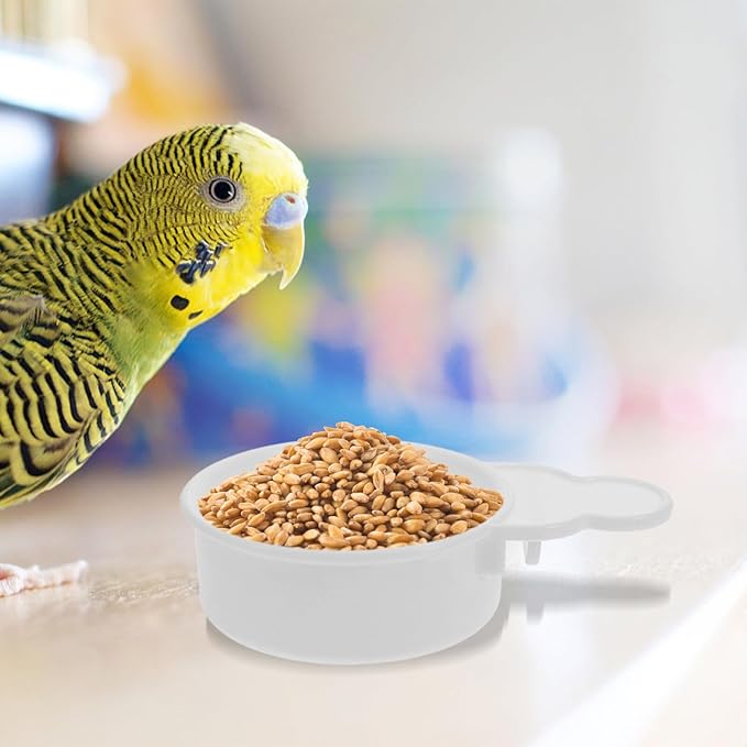 2pcs Bird Food Bowl and Cage Feeder Cups for Small Birds Watering Supplies for Parakeets and Small Parrots Cage Use