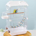 28" Roof Top Bird Cage, 2 Tier Medium Metal Parrot Cage with Accessories Include Cross Bar Climbing Ladder Dual Door Parakeet Cage for Various Bird Species