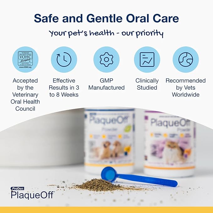 ProDen PlaqueOff Powder for Cats - Plaque & Tartar Reducer, Breath Freshener, Feline Oral Care - 40g (Pack of 2)