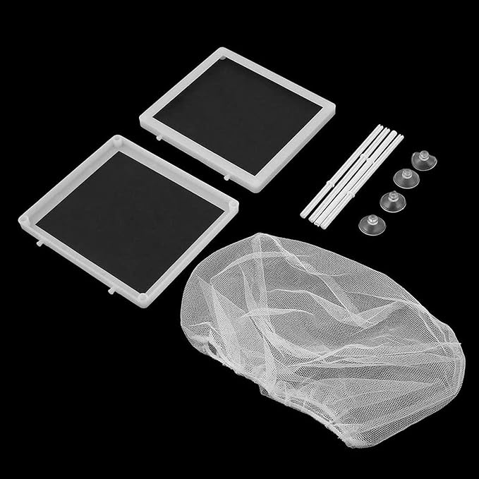 Still Awake Aquarium Fish Breeder Box, Fish Isolation Box, Hatching Box, Juvenile Fish Spawning Incubator, Water Isolation Net Hatcher, Nylon Mesh Fish Fry Hatchery Separation Net（White S）