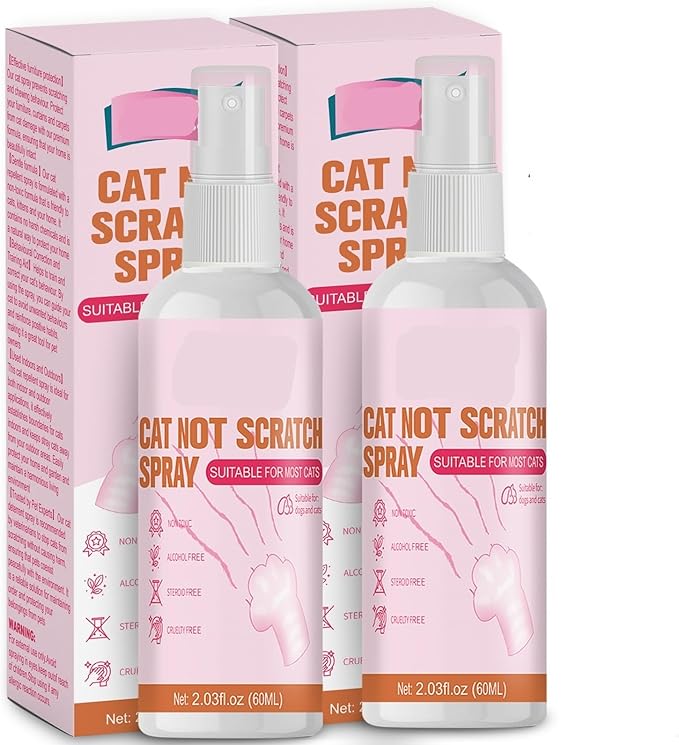 Natural Cat Repellent Spray 2PCS- Protect Indoor and Outdoor Furniture and Plants - Prevent Scratching and Marking, Suitable for Cats