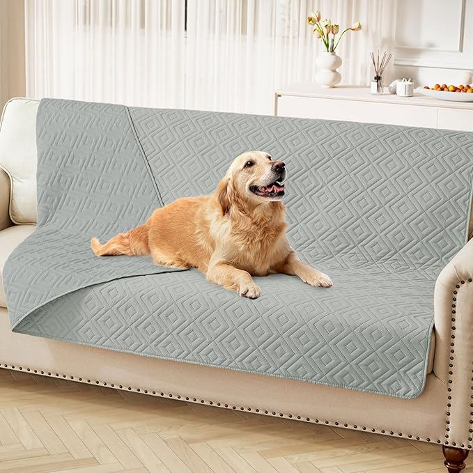hyha Waterproof Dog Blanket, Soft Dog Bed Cover Pet Blankets, Waterproof Sofa Couch Cover for Dogs Washable, Reversible Pet Couch Covers for Sofa Furniture (68x82 Inch, Grey/Grey)