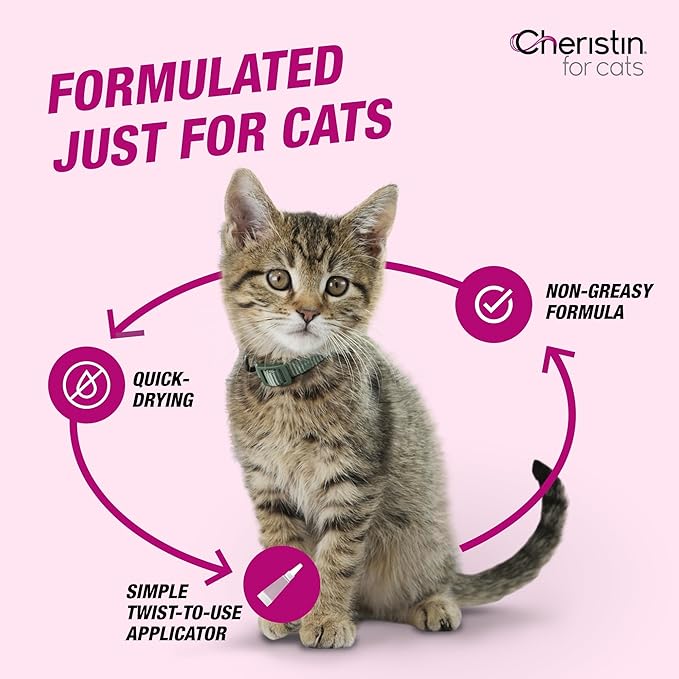 Cheristin Flea Treatment & Prevention for Cats | Fast Acting Topical flea Treatment for Cats Over 1.8 lbs | 1 Count (Pack of 2)