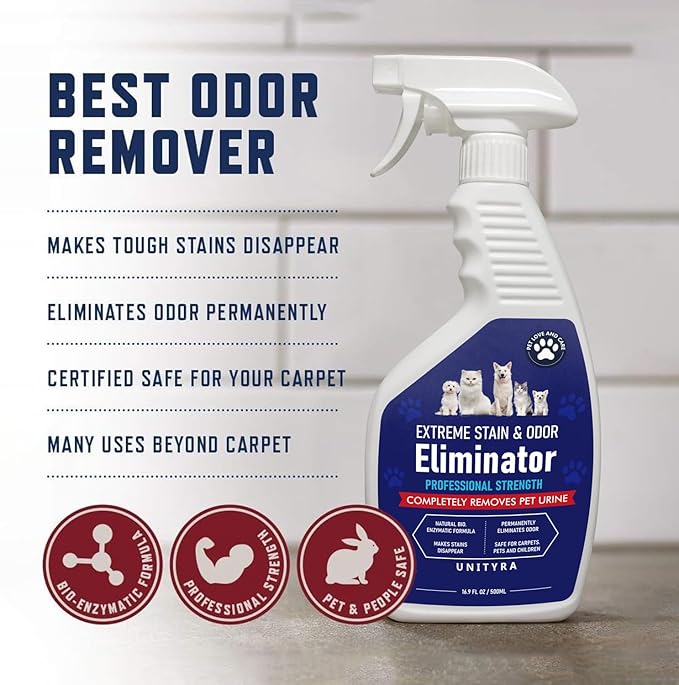 Stain & Odor Remover For Strong Odor – Enzyme Pet Odor Eliminator For Home Use. Powerful Carpet Stain Remover That Tackles Cat And Dog Pee,. This Enzymatic Cat Urine Destroyer Works Deep To Clean